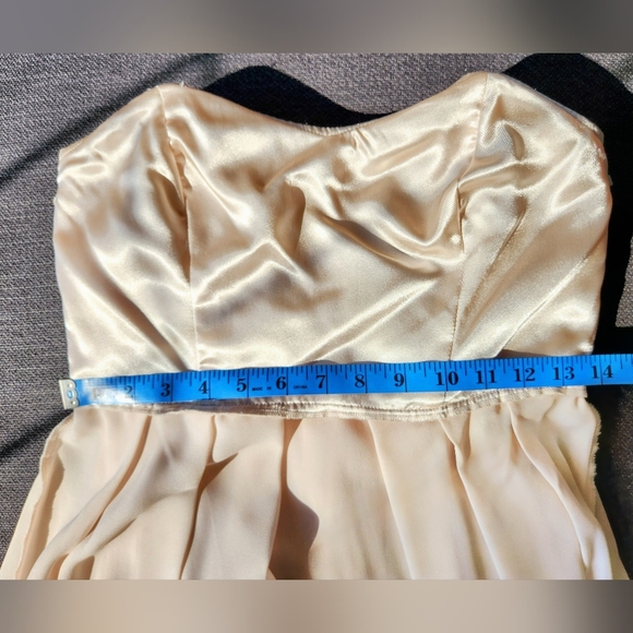 French Connection Strapless Trapeze Cut Light Pink Dress W/Pleats & Belt Size 6 - Picture 8 of 12